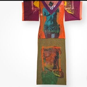 Jean Paul Gaultier Colorful Long Sleeve Dress